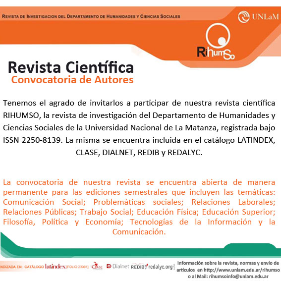 CONVOCATORIA ABIERTA DE LA REVISTA CIENTÍFICA RIHUMSO